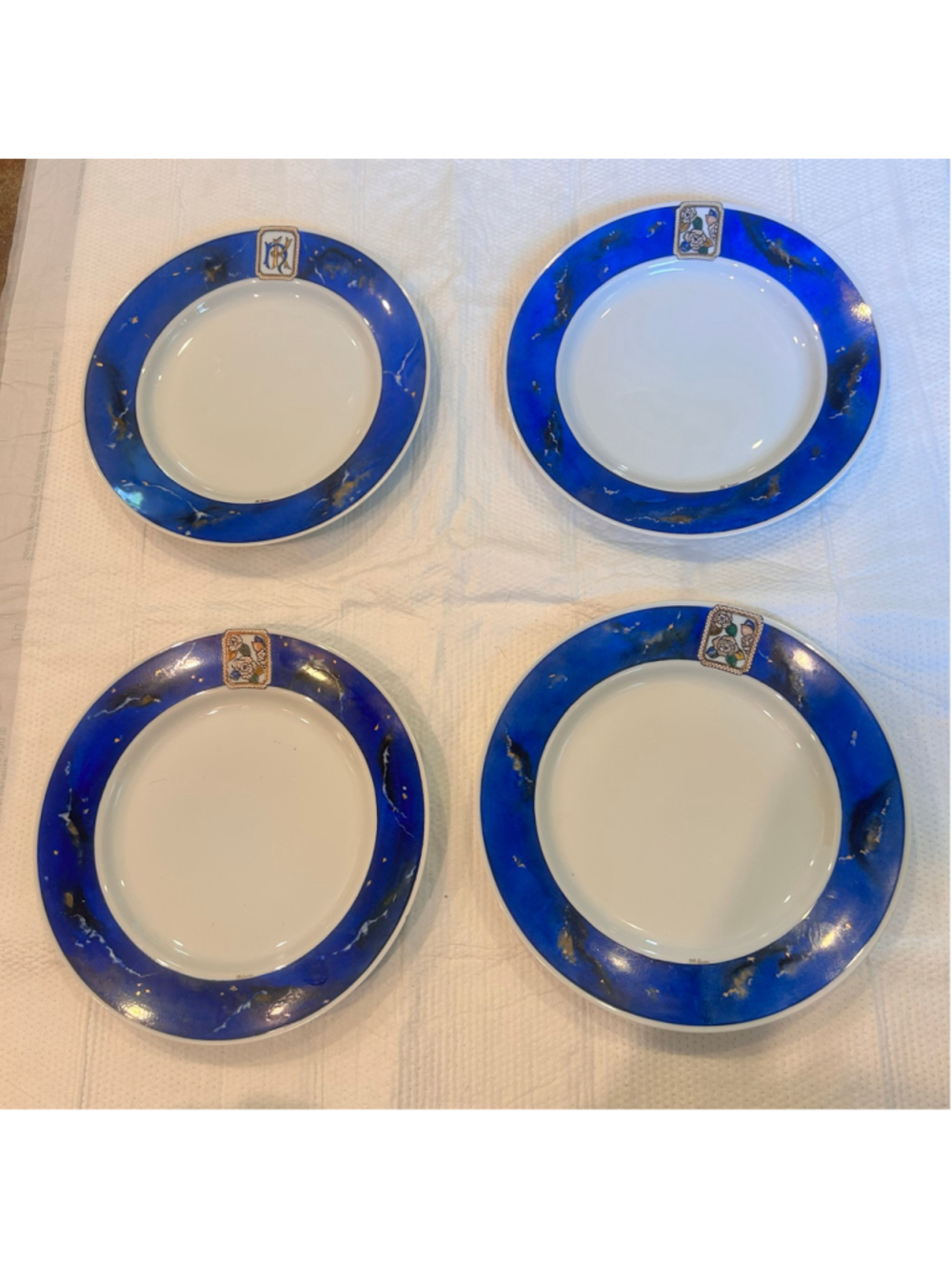 Haviland Limoges France Hand-Painted Dinnerware Set 4 Signed Leone Embossed
